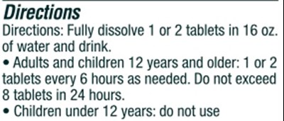 Directions - Dosage and Administration